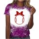 thumbnail image 1 of Fiudx Ofertas Flash Artículos En Oferta Camisa Superior Informal de Manga Corta con Cuello Redondo y Estampado Informal y Moderno para Mujer, 1 of 4