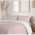 thumbnail image 6 of Ambesonne Abstract Duvet Cover Sets, Pastel Gingham Checkered, 2-King, Pale Pink Rose, 6 of 7
