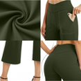 thumbnail image 5 of Pants for Women Wide Leg Yoga High Waist Capris Pants Loose Fitting Soft Sweatpants with Pockets, 5 of 10