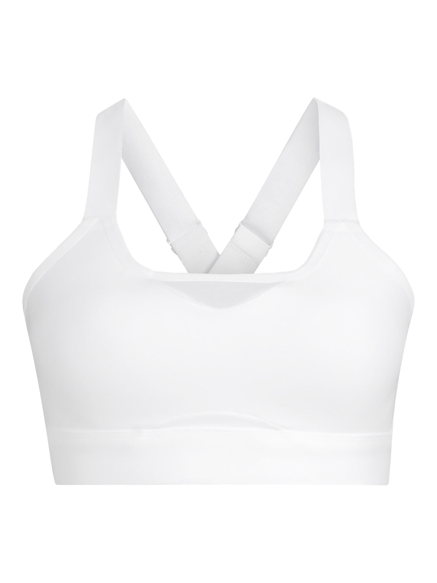 Avia Cross Back Sports Bra for Women, High Support, L - Vivid White
