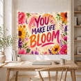 thumbnail image 5 of You Make Life Bloom Text Surrounded by Lush Floral Border Energetic Watercolor for Flower Enthusiasts Botanical Wall Art Decor Housewarming Gift Tapestry Wall Hanging for Bedroom and Dorm, 5 of 6