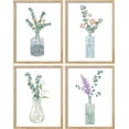 thumbnail image 2 of PixonSign Framed Wall Art Forest Plants Flowers in Glass Vases Posters, Set of 4 Classic Vintage Floral Canvas Prints, Retro Nature Botanical Prints Wall Décor for Home Decor - 11"x14" Natural, 2 of 5