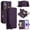 Violet, variant on For Apple iPhone 17 6.3"【RFID Blocking 】Diamond Grid Wallet Case Magnetic Flip Cover 7-Card Slots Zipper Pocket With Detachable Shoulder Strap And Wrist Strap,Orange,For iPhone 17