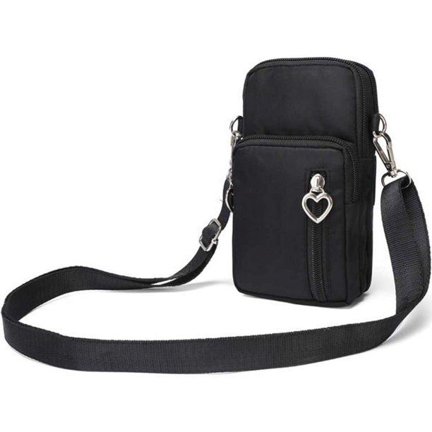(Negro) Brazalete deportivo Bolsa de brazo para correr a prueba de sudor al aire libre Hombro cruzado Cartera informal Cartera Gimnasio Fitness Bolsa para teléfono móvil Llavero Mini bolsa