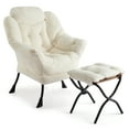 thumbnail image 1 of Sofá Perezoso Moderno con Reposapiés, Silla Sofá Perezosa con Respaldo Ajustable y Tapizado de Terciopelo Holandés Suave, Sillón Cómodo para Sala de Estar, 1 of 8