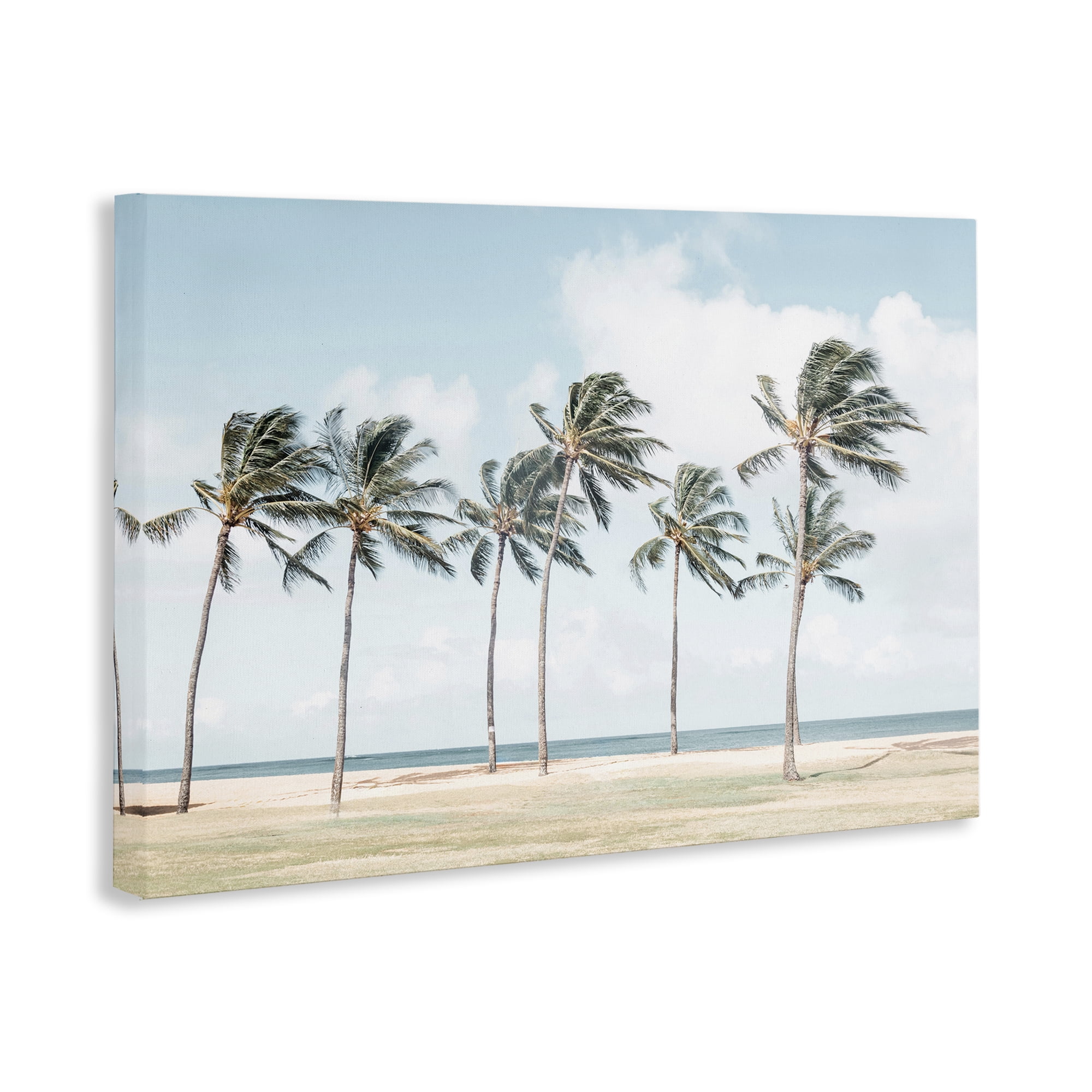 Stupell Industries Windswept Palm Trees Nautical & Beach Painting Wrapped Canvas Art Print Wall Art, 45 x 30
