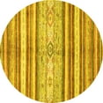 thumbnail image 1 of Ahgly Company Machine Washable Indoor Round Abstract Yellow Modern Area Rugs, 6' Round, 1 of 4