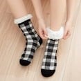 thumbnail image 1 of Dyfzdhu Ladies Warm Plaid Print Floor Socks Plush Coral Socks, 1 of 7