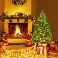 thumbnail image 3 of Costway Arbre de Noël Articulé de 4,5 Pi Pré-Illuminé avec Pommes de Pin, Baies Rouges et 300 Lumières DEL, 3 of 10