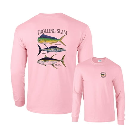 Wahoo Shorts - Trolling Slam Bull Dolphin Wahoo Yellowfin Fishing Long Sleeve T-Shirt
