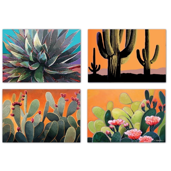 Cactus Postcards - 4 x 6 Western Desert Postcards - 40 Postcards, 4 Different Ca