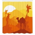 thumbnail image 2 of Ambesonne Travel Shower Curtain, Camel Orange Monochrome Art, 69"Wx75"L, Yellow and Orange, 2 of 2
