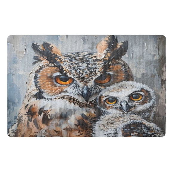 Ryvnso Cute Owls Door Mats Outdoor Indoor Entrance Low Profile Floor Rugs 32"x20" Carpet