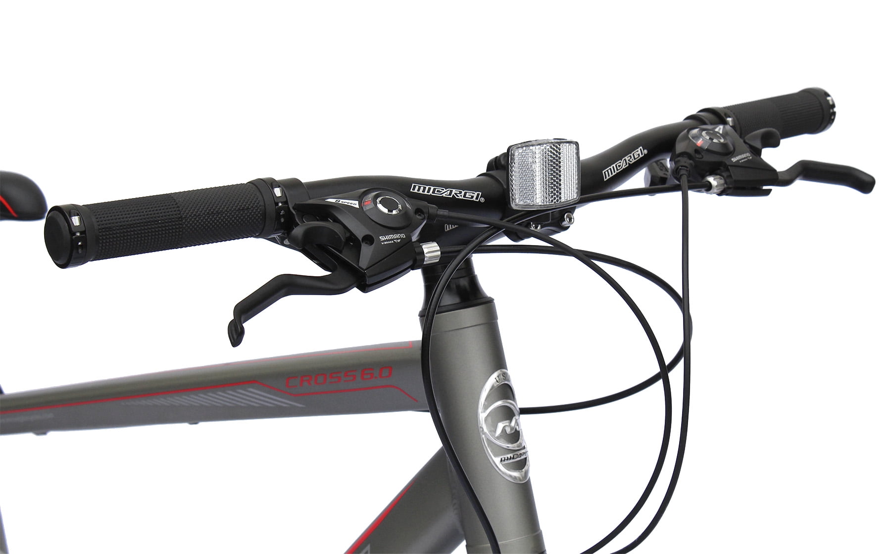 Wonder Wheels Hybrid 8 Speed Bicycle, Mountain Bike, Front Derailleur: Shimano Tourney Fd-Ty510 Rear Derailleur: Shimano Altus Rd-M310-Sgs 8 Speed Bicycle, Bike - Gray