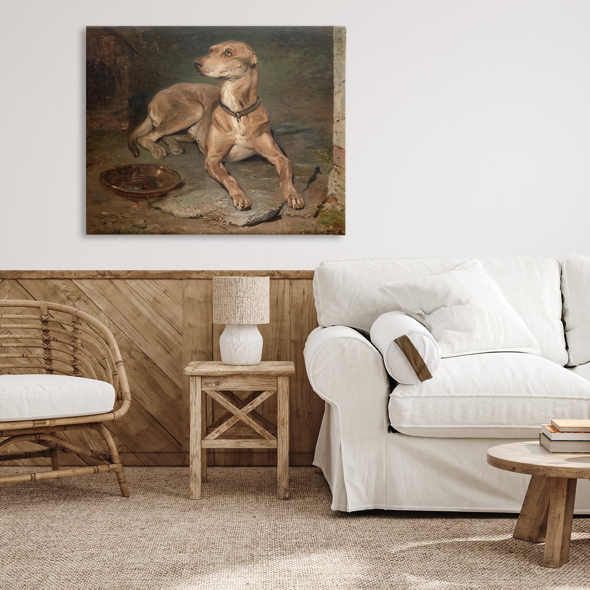 Stupell Industries Historical Dog & Bowl Canvas Wall Art, design by Lil' Rue