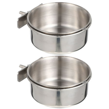 LIOOBO 2 Sets Parrot Foraging Feeder Stainless Steel Bird Cage Food Holder for Pet Birds