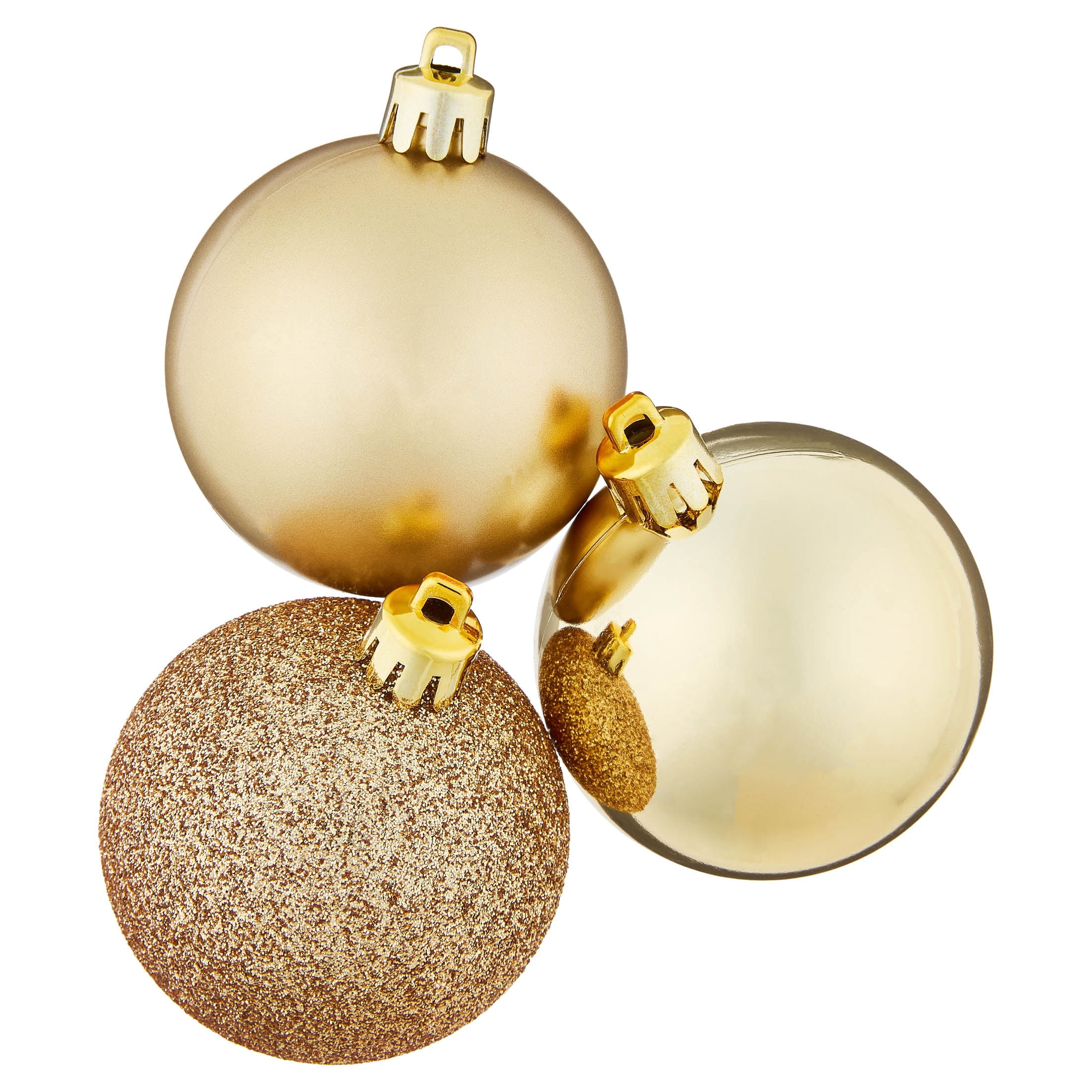 24-Count Gold Ball Shatterproof Christmas Ornaments, 2.8", by Holiday Time