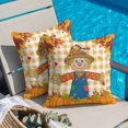 thumbnail image 2 of Throw Pillow Covers, Fall Pumpkins 24x24 Pillow Covers for Couch/Sofa/Bed, Straw Man Thanksgiving Leaves Orange Check Decorative Square Linen Cushion Pillowcase for Home Decor, 2 of 9