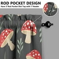 thumbnail image 3 of Mushroom (26) Kitchen Curtains - Vintage Tier Curtains for Bathroom Living RV Rod Pocket Window Drapes 36 Inch 2 Panels Set 27.5"x39" Window Treatment Tiers, 3 of 4