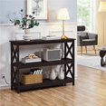 thumbnail image 2 of Yaheetech 3-Tier Wooden Console Table with Power Outlet, Espresso, 2 of 9