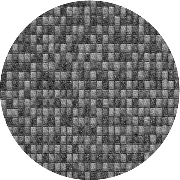 Ahgly Company Indoor Round Patterned Gunmetal Gray Area Rugs, 3' Round