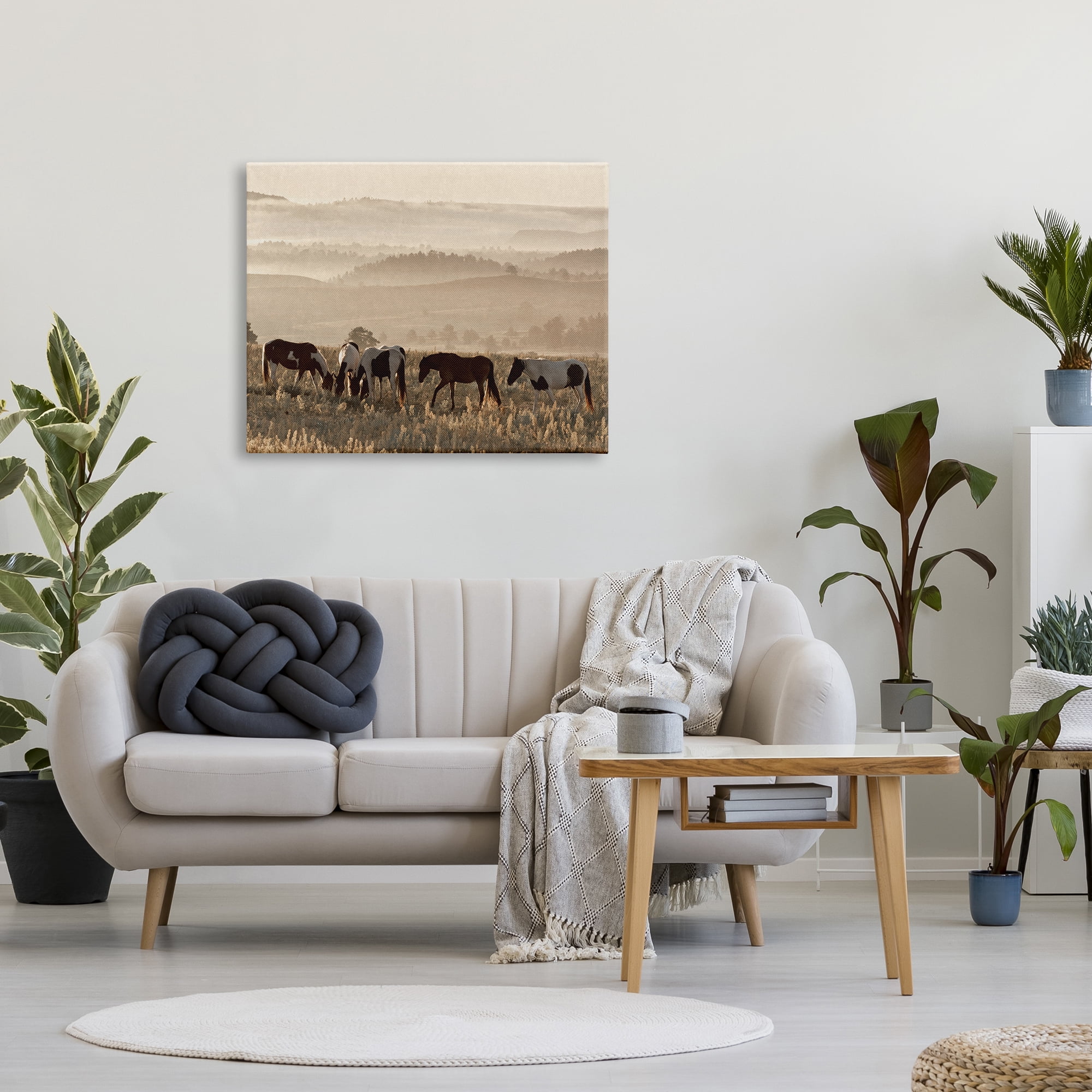 Stupell Industries Horses Grazing Rolling Hills Animals & Insects Photography Gallery Wrapped Canvas Art Print Wall Art, 40 x 30