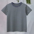 thumbnail image 2 of KAUOD Kids Girls Striped Short Sleeve Shirts Crew Neck Loose Fit Pullover Tops Boys Summer Cute Trendy Comfy Tee Shirt, 2 of 6