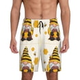 thumbnail image 3 of Lsque Beekeeper Gnome Holding A Glass Mens Sleep Pajama Shorts,Short Pajama Pants, Cotton Ultra-Soft Knit-X-Large, 3 of 9