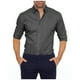 thumbnail image 1 of Blusa y camisa de manga larga con cuello vuelto para hombre, blusa informal de moda con cuello vuelto, manga larga, cremallera, botones de lino, blusa de algodón para hombre, 1 of 5