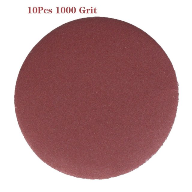 10 Pcs Disques Ronds 5 Pouces/125mm 40-2000 Grains Feuilles de Sable Papier de Verre Polissage