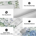 thumbnail image 6 of Blue Flower Outdoor Rug for Patio/Deck/Porch, Non-Slip Large Area Rug 4 x 6 Ft, Grey Plaid Hydrangeas Eucalyptus Leaves Indoor Outdoor Rugs Washable Area Rugs, Reversible Camping Rug Carpet Runner, 6 of 8