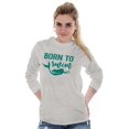 thumbnail image 3 of Mermaid Born to Swim Cute Water Lover Women's Long Sleeve T Shirt Brisco Brands L, 3 of 6