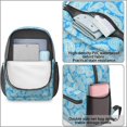 thumbnail image 4 of Paisley and Damask Blue Pattern 17" Waterproof Oxford School Backpacks for Teens, S-Shape Padded Straps, for School, Travel, Hiking, Camping, 4 of 5