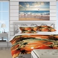 thumbnail image 3 of Designart "Amber Beach Sunset" Orange Coastal Bedding Covert Set - Nautical & Coastal Bed Set With 1 Sham, 3 of 5