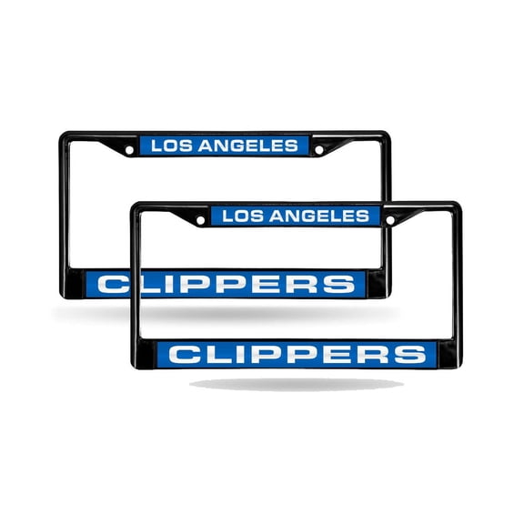Los Angeles Basketball Clippers Black Metal (Set of 2) Laser Cut License Plate Frames