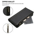 thumbnail image 4 of For iPhone Air Wallet Phone Case-PU Leather Magnetic Flip Cover with 9 Credit Card Slots,Zipper Pocket & Detachable Wrist Strap,Shockproof,Black,For iPhone Air, 4 of 7