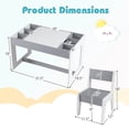 thumbnail image 3 of Costway Multifunctional Kids Table & 2 Chairs Set with Removable Double-sized Tabletop Gray + White, 3 of 10