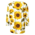 thumbnail image 4 of Cavosen 3/4 Length Sleeve Tops for Women Pullover Blouse Crewneck Sunflower Print Soft Tops Holiday T-Shirts Fashion Casual Shirts Athletic Beach Tees Summer Clothes White S, 4 of 5