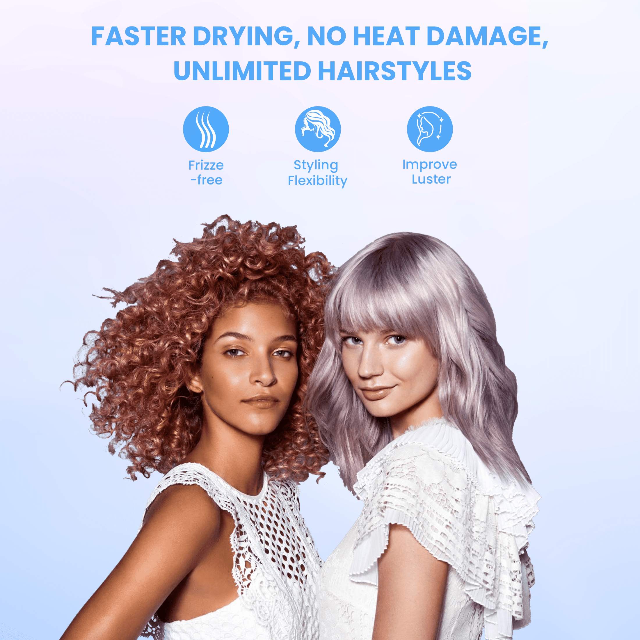 Professional High Speed Hairdryer with 150,000 RPM Motor for Fast Drying, Ionic Blow Dryer, 5 Temps/3 Speeds Lightweight Hairdryer with Magnetic Nozzle for Home Travel