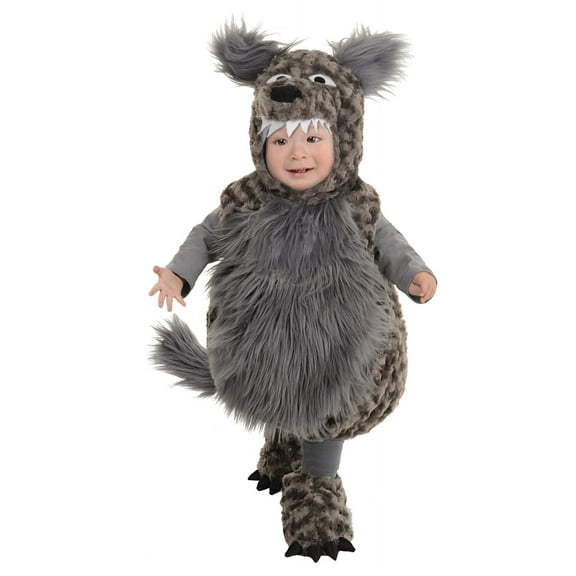 Underwraps Wolf Fancy-Dress Costumes for Boys Halloween with Plush Swirl Fur Body for Toddlers, 4-6