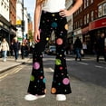 thumbnail image 2 of Girls Print Flare Leggings Kids Elastic High Waisted Cute Bell Bottoms Yoga Pants for Gym 5-6 Years, 2 of 5