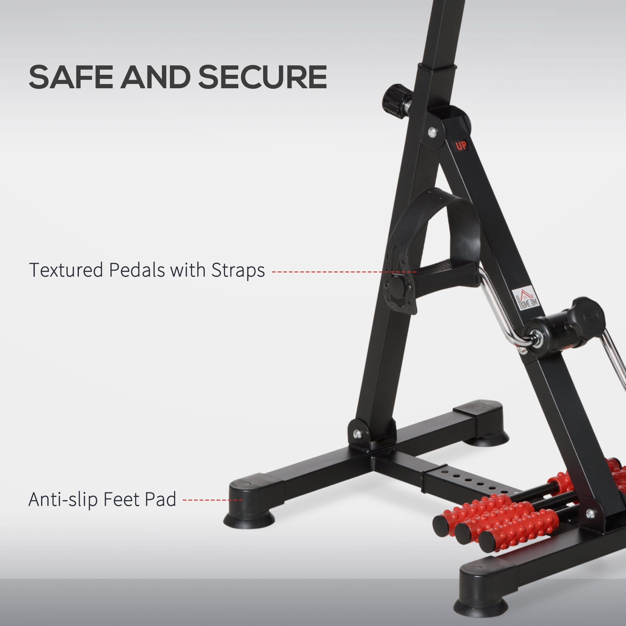Soozier Pedal Exerciser Height-adjustable Portable Exercise Bike with LCD Display and Foot Massage Roller for Seniors Elderly Rehabilitation Training