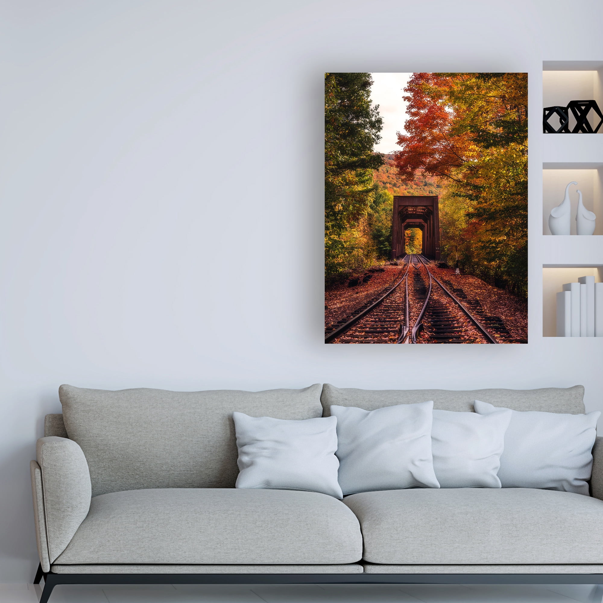 Trademark Fine Art 'New England Train Trestle Bridge' Canvas Art by Bruce Gett