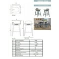 thumbnail image 4 of Kris Kitchen Dinette Swivel Bar Stools, Distressed Gray & Washed Blue Wood, Farmhouse, 28.5"H (Set Of 2), 4 of 5