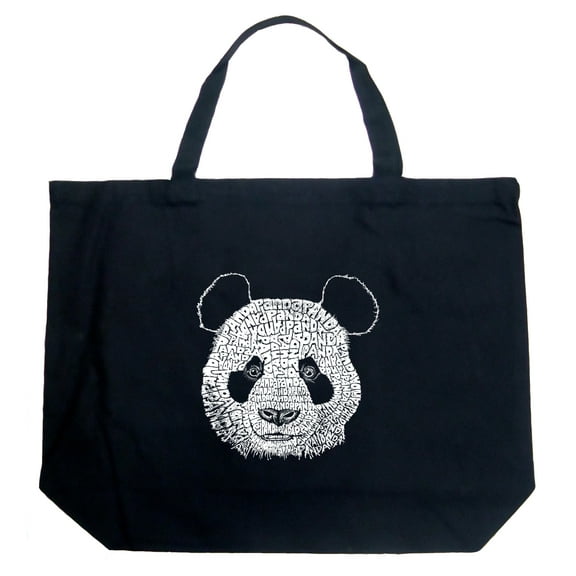 LA Pop Art Large Word Art Tote Bag - Panda