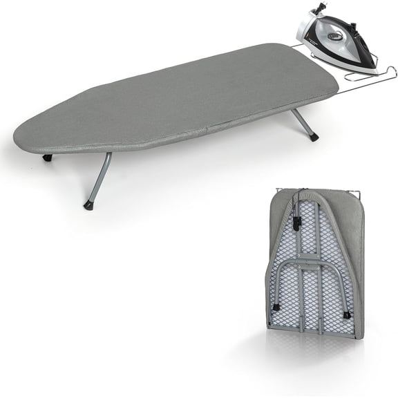 Small Ironing Board Tabletop Countertop Mini Iron Foldable with Cotton Cover and Pad, Portable and Compact for Travel, Dorms and Small Space