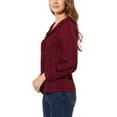 thumbnail image 4 of Allegra K Women's Cute Collar Plaid Blouse Long Sleeve Button-Down Shirts, 4 of 6