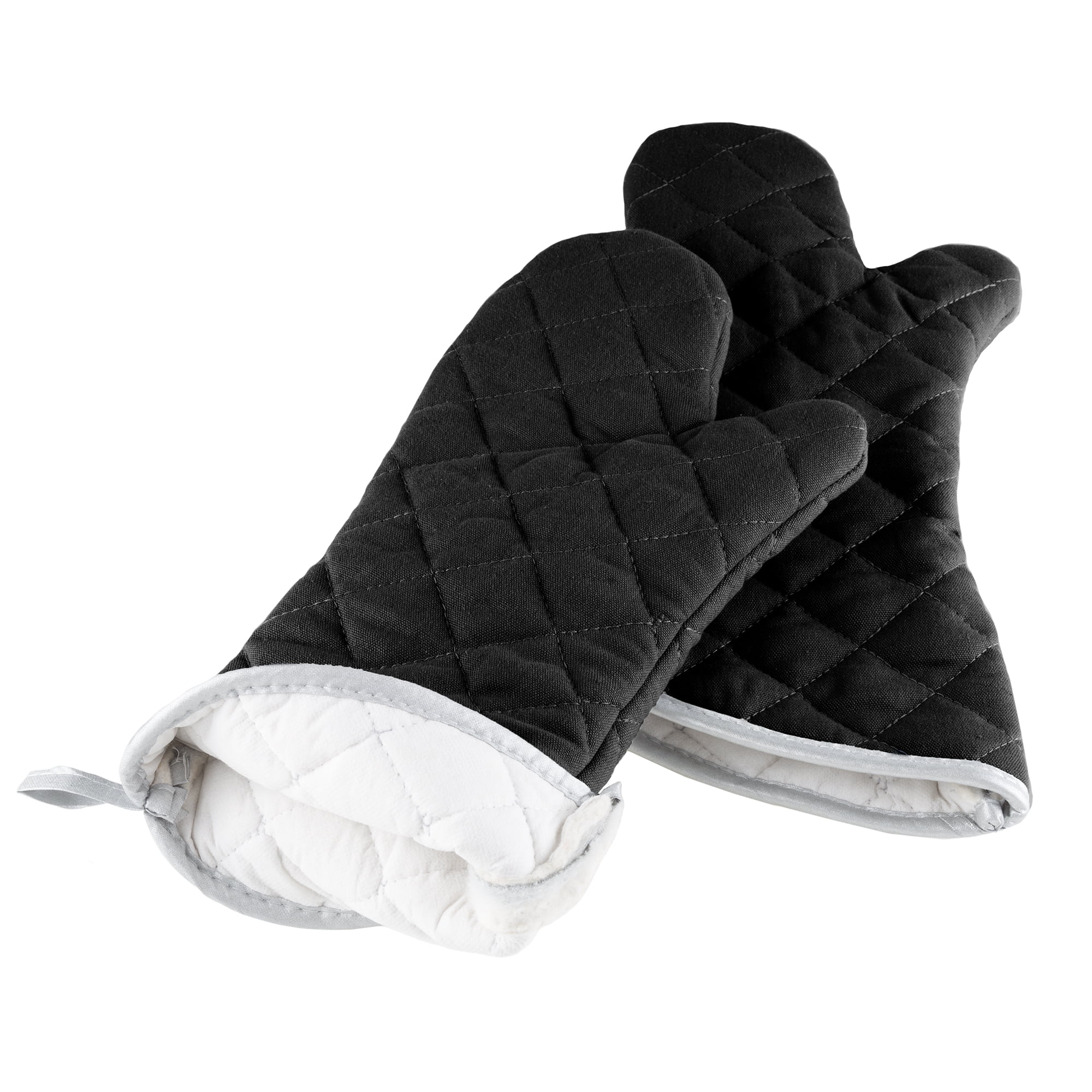 Mainstays Quilted Oven Mitts Black & White Hearts Set Of 2