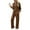 Brown, variant on Wensltd Womens Fall 2 Piece Outfits Sweatsuit Sets V Neck Top Fashion Sweatpants with Pockets