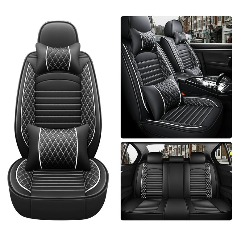 4pcs set black car seat cover heat pressed thick foam seat cushion  universal fit Truck SUV Van auto accessories inside decoration new design
